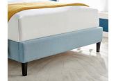3ft Single Pique Square shaped linen blue fabric finish bed frame 4